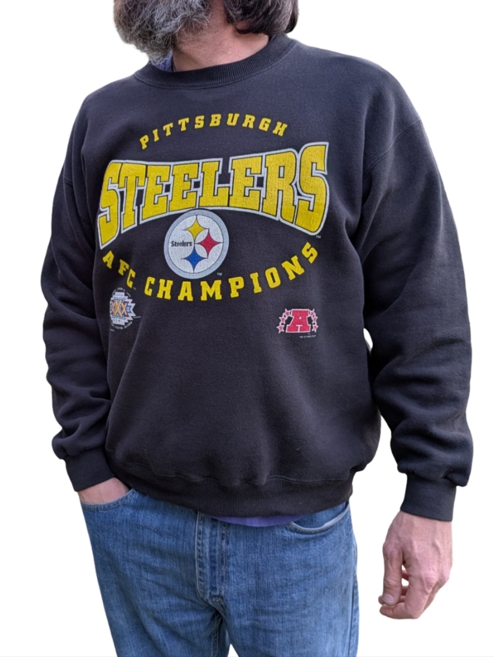 96' Pittsburgh Steelers AFC Champions Crewneck Sweatshirt Unisex
